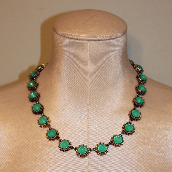 J. Crew Green Gem Necklace - Picture 2 of 4